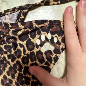 NWOT imprint swimwear cheetah print cheeky tie bikini bottoms with paw cutout